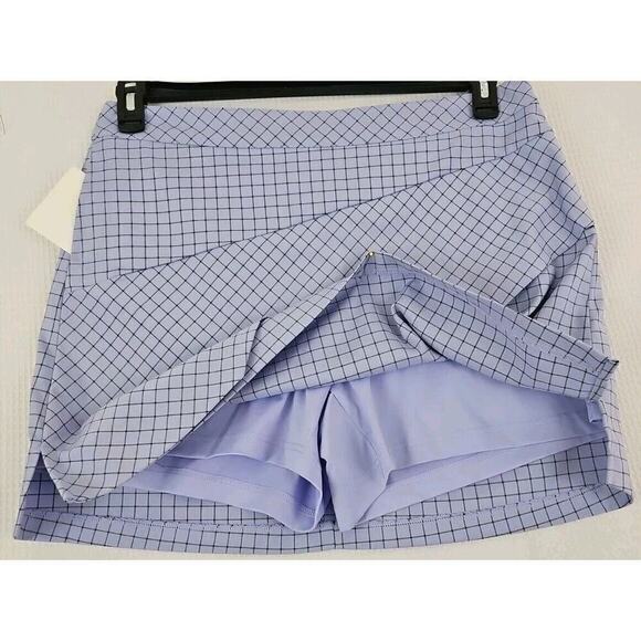 Lady Hagen ~Woman Size 14~ Purple Plaid Golf/Tennis Skort Skirt Pockets NWOT. - Picture 6 of 9